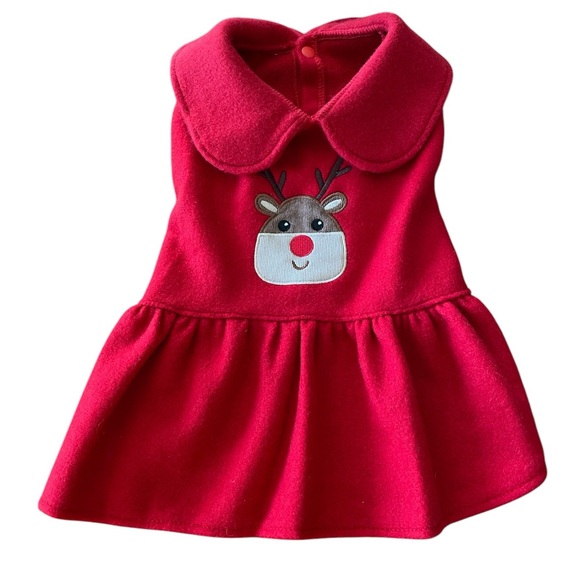 Pet Clothes Christmas Reindeer Red Dress For Dogs And Cats - Picture 1 of 7